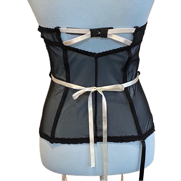 Fuchsia Black Lace Bustier - Size L - Picture 5 of 9